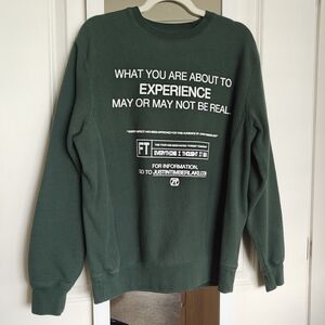 JT What Are You About Alpine Green Crewneck Sweatshirt M